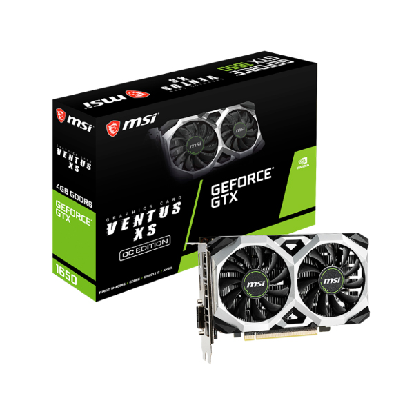 Cạc màn hình MSI GTX 1650 D6 VENTUS XS OC V3 (4GB/ DDR6/ 128 bit)