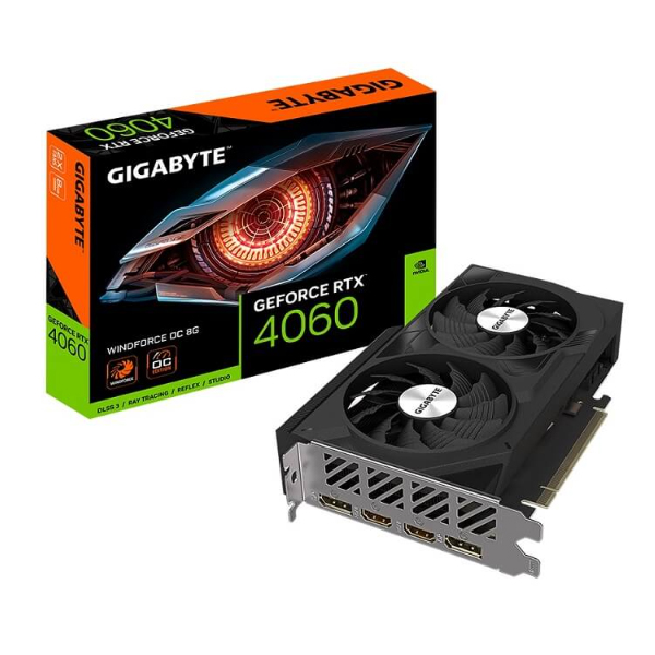 Cạc màn hình Gigabyte GeForce RTX 4060 WINDFORCE OC (8GB/ GDDR6/ 128 bit)