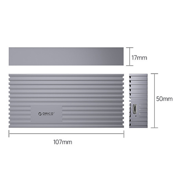 Hộp đựng ổ cứng Orico M234C3-U4-SV M2 NVME Type-C tốc độ 40Gbps Màu bạc