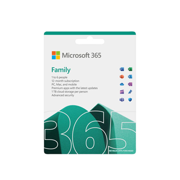 Phần mềm Office Microsoft 365 Family 6GQ-01896 (6 người/ 5 thiết bị/ người/ 12 tháng)