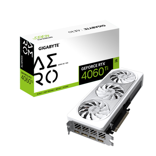 Cạc màn hình Gigabyte GeForce RTX 4060 Ti AERO OC (16GB/ GDDR6/ 128 bit)