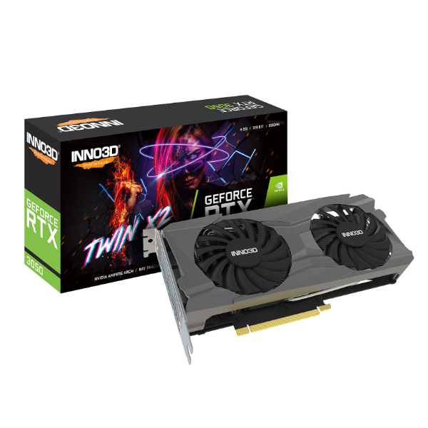 Cạc màn hình Inno3D GEFORCE RTX 3050 TWIN X2 OC 8GB (GDDR6/ 128 bit)