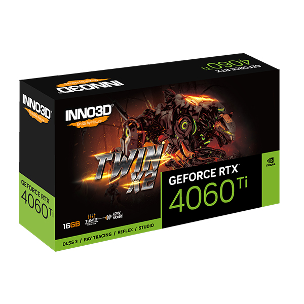 Cạc màn hình Inno3D GEFORCE RTX 4060 Ti TWIN X2 16GB (GDDR6/ 128 bit)