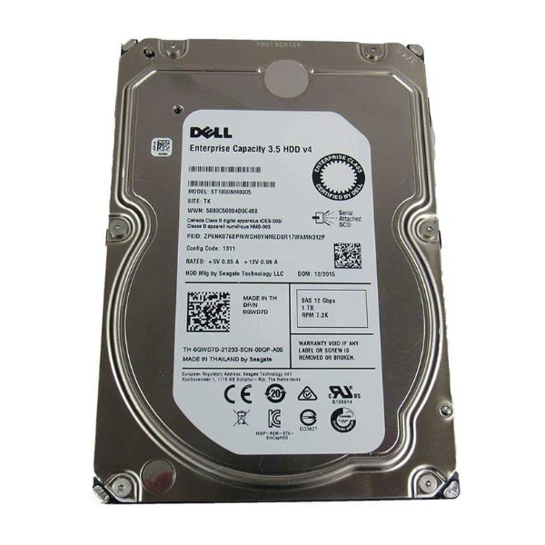 Ổ cứng server Dell 1TB (3.5inch/ 7200rpm/ SATA/ 6Gbps/ T40,ML30)