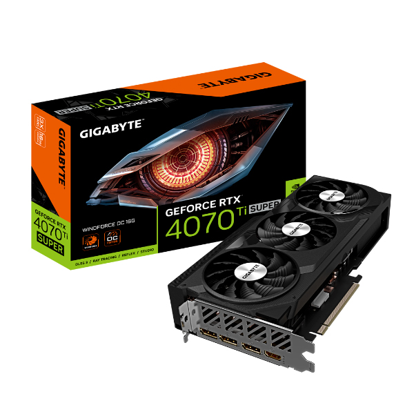 Cạc màn hình Gigabyte GeForce RTX 4070 Ti SUPER WINDFORCE OC (16GB/ GDDR6X/ 256 bit)