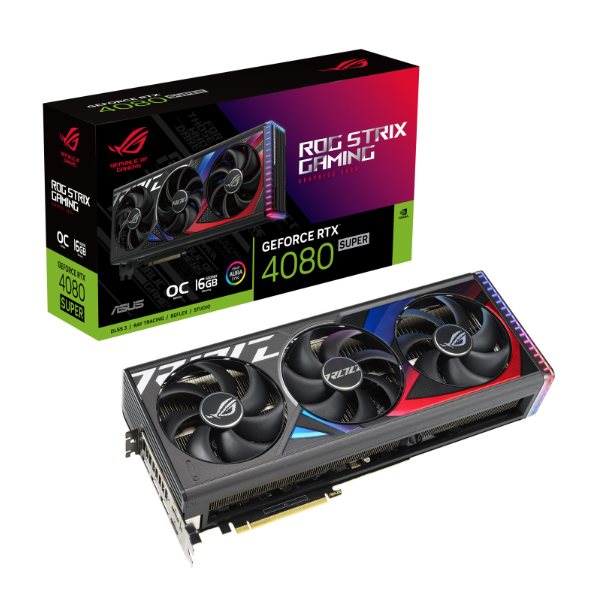 Cạc màn hình Asus ROG Strix GeForce RTX 4080 SUPER OC Edition 16GB (GDDR6X/ 256 bit)