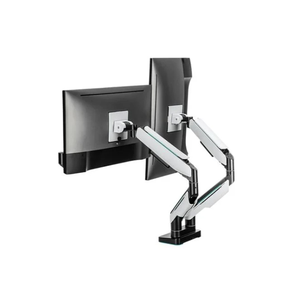 Giá treo màn hình Human motion T9 Pro 2 Dual w (2 màn hình/ 22inch - 43inch/ Trắng/ Gắn bàn)