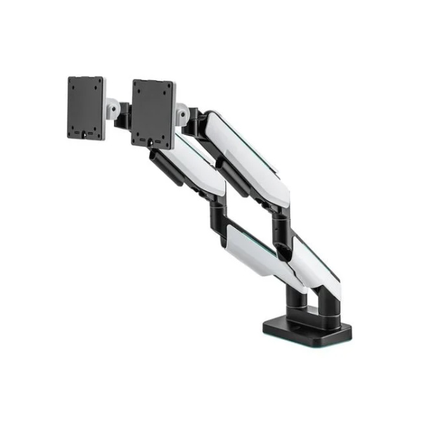 Giá treo màn hình Human motion T9 Pro 2 Dual w (2 màn hình/ 22inch - 43inch/ Trắng/ Gắn bàn)