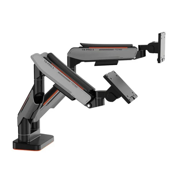 Giá treo màn hình Human motion T9 Pro 2 Dual (2 màn hình/ 22inch - 43inch/ Xám đen/ Gắn bàn)