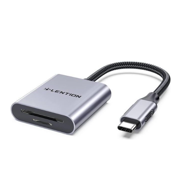 Đầu đọc thẻ Lention C8 USB-C to SD / Micro SD Card Reader hợp kim nhôm