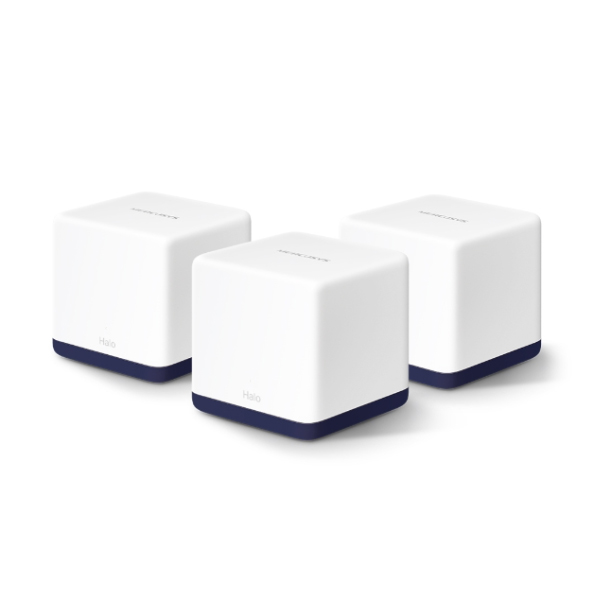 Bộ phát wifi Mercusys Halo H50G 3-Pack (Chuẩn AC/ AC1900Mbps/ Ăng-ten ngầm/ Wifi Mesh/ Dưới 100 User)