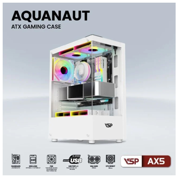 Vỏ máy tính VSP AQuanaut AX5 Trắng