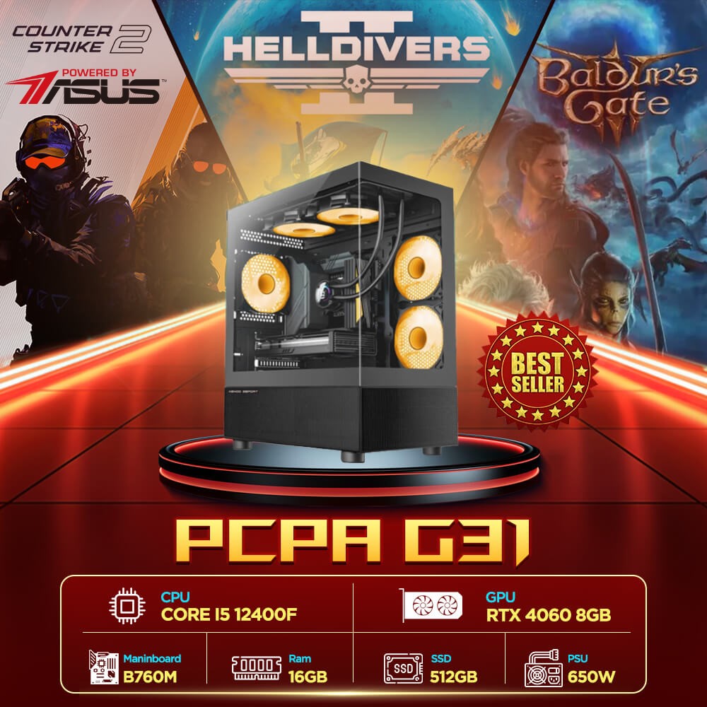 Máy tính PCPA G31 (i5 12400F/16GB/RTX 4060 8Gb/650W)