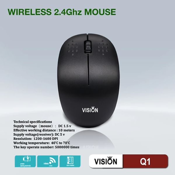 Chuột không dây Vision Q1 - Màu đen