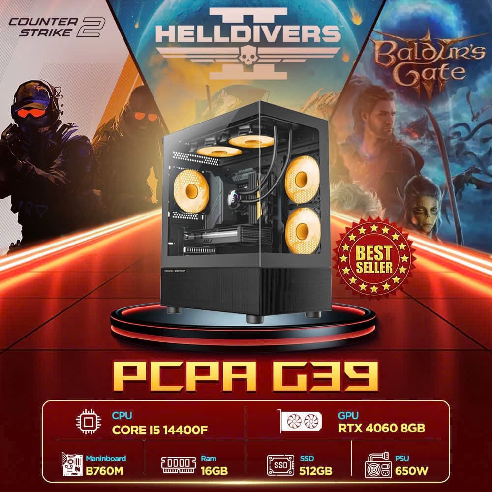 Máy tính PCPA G39 (i5 14400F/16GB/RTX 4060 8Gb/650W)
