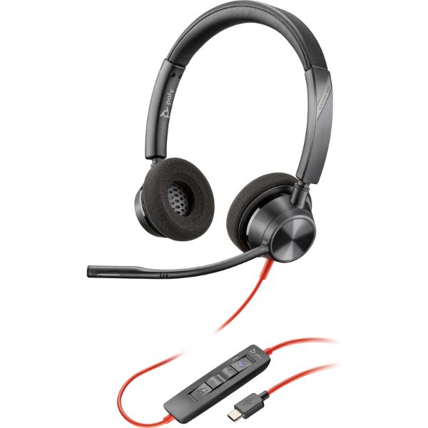 Tai nghe call center Poly Blackwire 3220 Stereo USB-C Headset +USB-C/A Adapter