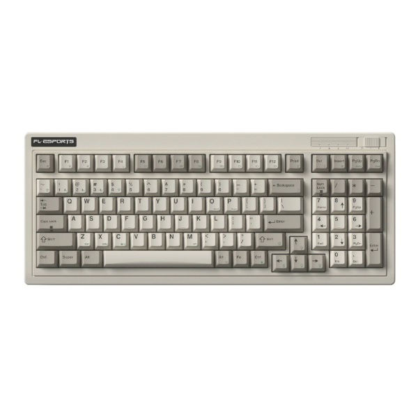 Bàn phím cơ FL-Esports OG98 Retro Grey 3 Mode (Kailh Coolmint V2 switch/ USB Type-C, 2.4G, Bluetooth)