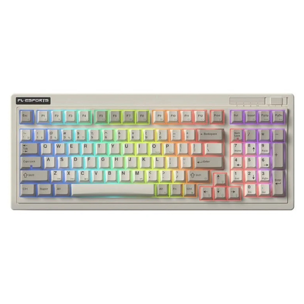 Bàn phím cơ FL-Esports OG98 Retro Grey 3 Mode (Kailh Coolmint V2 switch/ USB Type-C, 2.4G, Bluetooth)