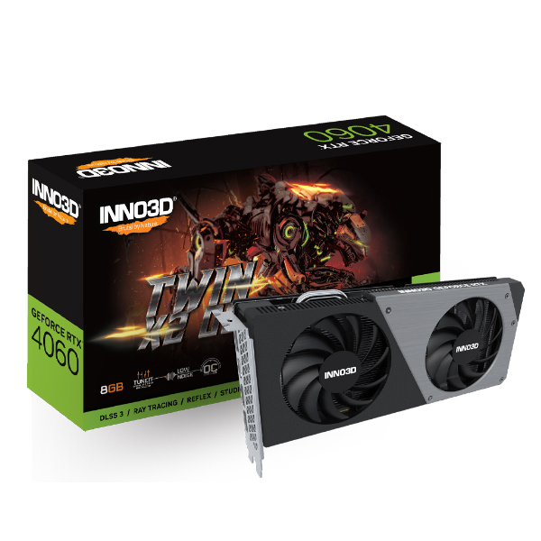 Cạc màn hình Inno3D GEFORCE RTX  4060 TWIN X2 OC 8GB (GDDR6/ 128 bit)