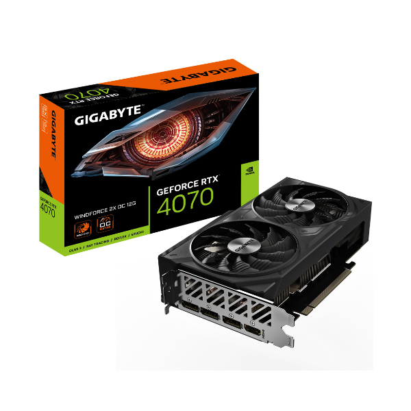 Cạc màn hình Gigabyte GeForce RTX 4070 WINDFORCE 2X OC (12Gb/ GDDR6X/ 192 bit)