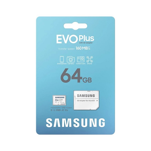 Thẻ nhớ Micro SD Samsung Evo plus 64GB Class 10 Read 160MB/s - Kèm Adapter