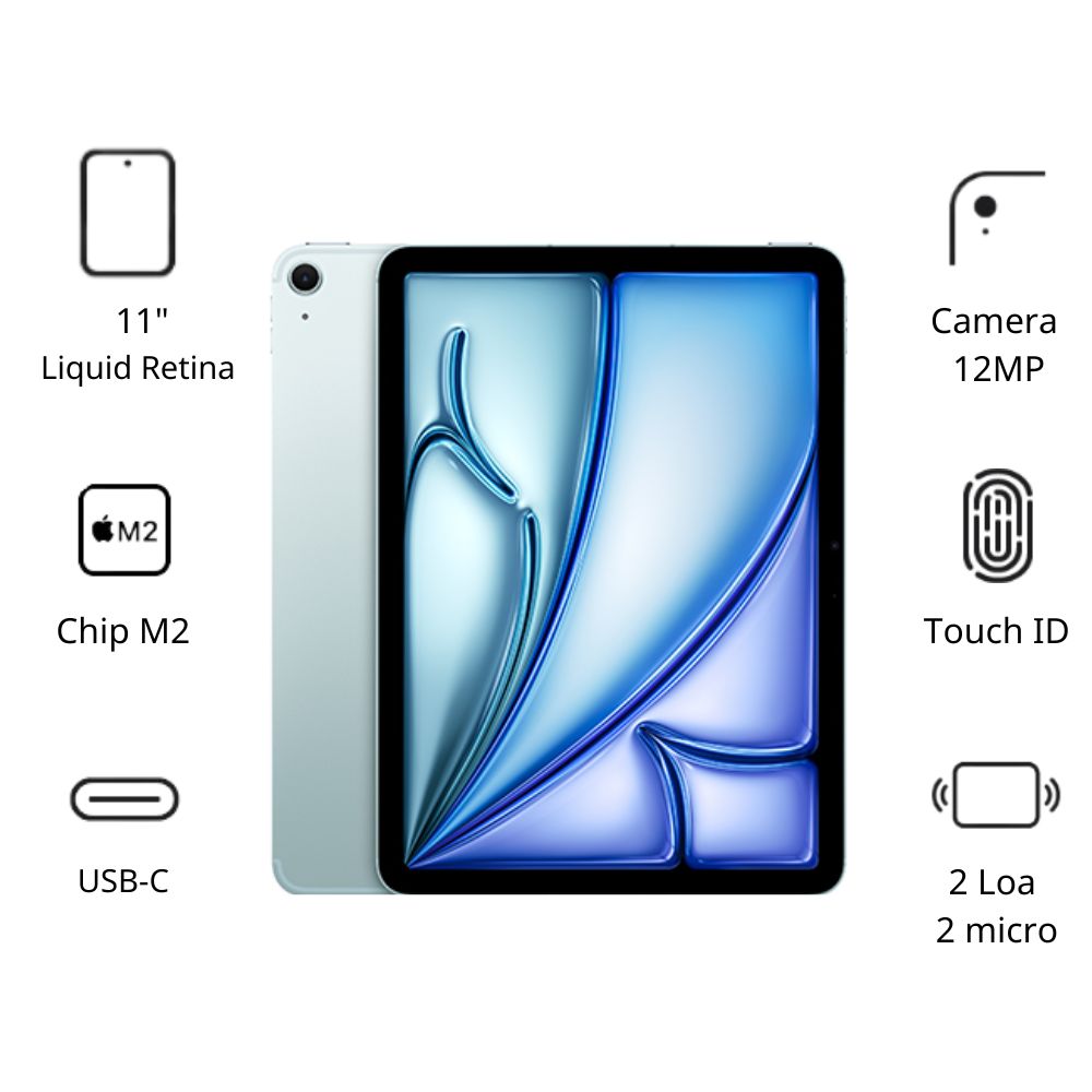 Máy tính bảng Apple IPad Air 6 11inch Wifi (8GB/ 128Gb/ Blue)
