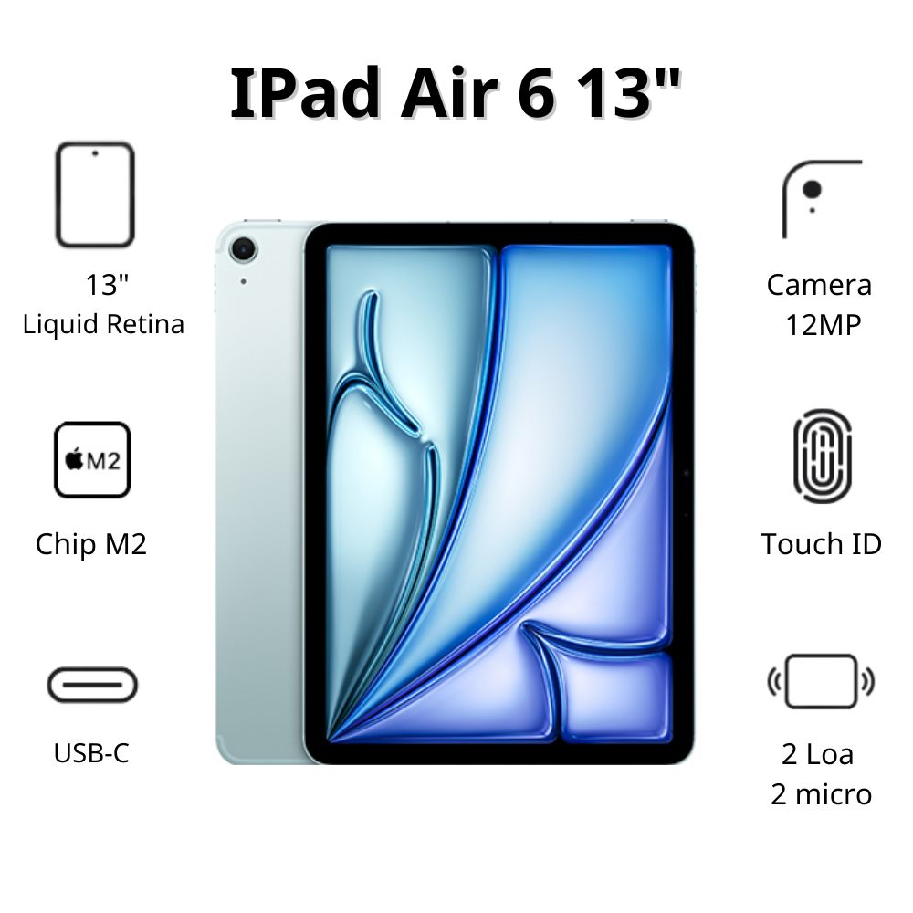Máy tính bảng Apple IPad Air 6 13inch 5G (8GB/ 128Gb/ Blue)
