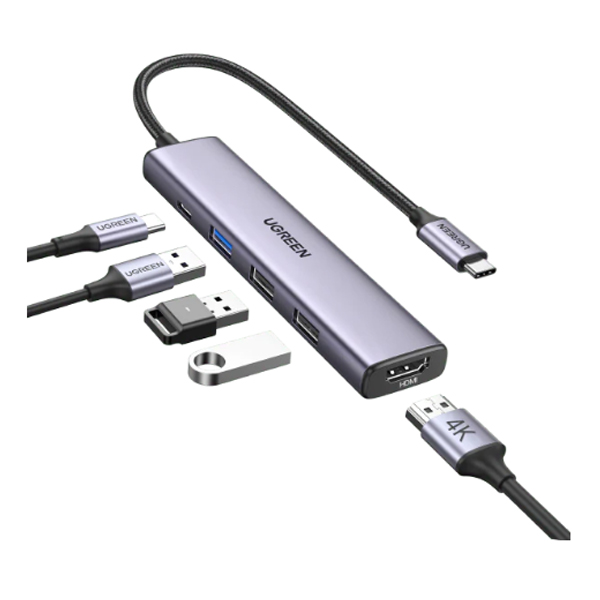 Bộ chuyển Ugreen 15495 USB-C (Type C) sang HDMI, USB3.0, 2x USB2.0, PD