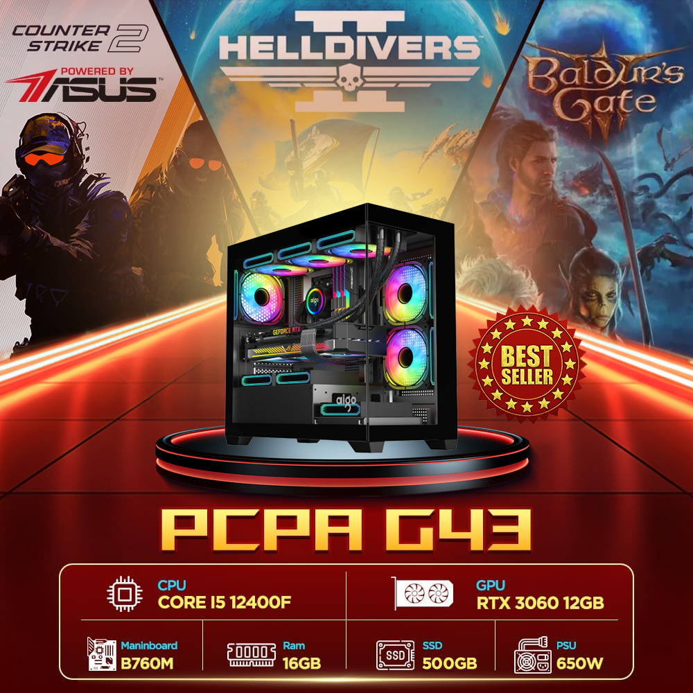 Máy tính PCPA G43 (i5 12400F/16GB/RTX 3060 12Gb/650W)