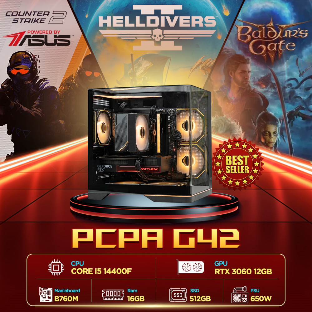 Máy tính PCPA G42 (i5 14400F/16GB/RTX 3060 12Gb/650W)