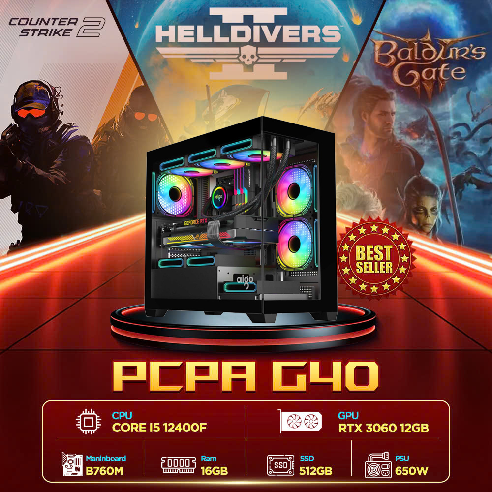 Máy tính PCPA G40 (i5 12400F/16GB/RTX 3060 12Gb/650W)