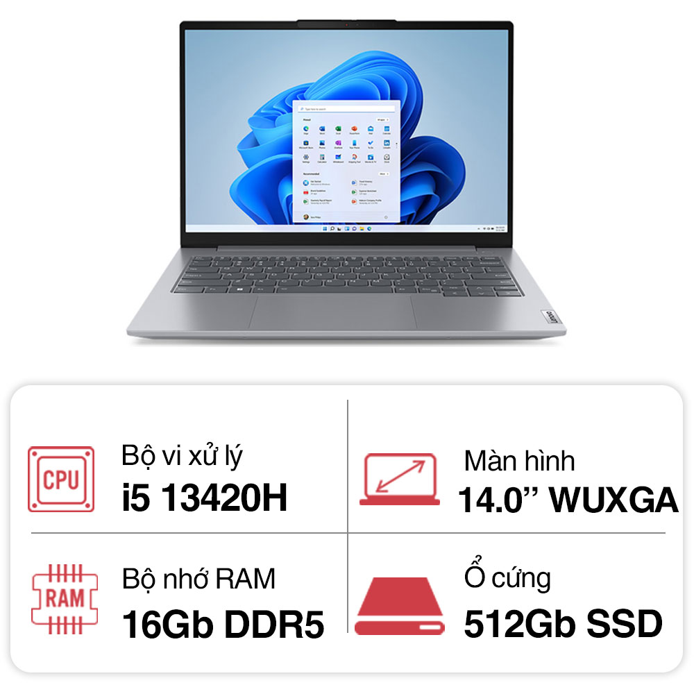 Laptop Lenovo ThinkBook 14 G6 IRL (i5 13420H/ 16GB/ 512GB SSD/ 14 inch WUXGA/ Win11/ Gray/ Vỏ nhôm/ 2Y)