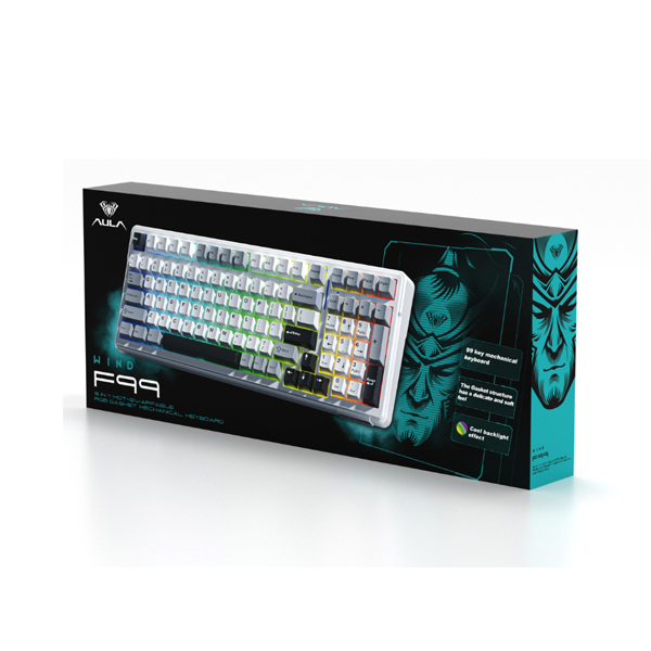 Bàn phím cơ Aula 3 MODE F99 Xám Trắng Xám Đậm Grey wood switch