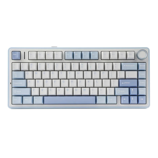 Bàn phím cơ Aula 3 MODE F75 Xanh nhạt+trắng+xanh đậm Grey Wood V3 switch (Bluetooth/Wireless/ LED RGB)