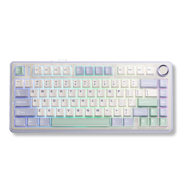 Bàn phím cơ Aula 3 MODE F75 ice green Tím nhạt+be+xanh lá Reaper switch