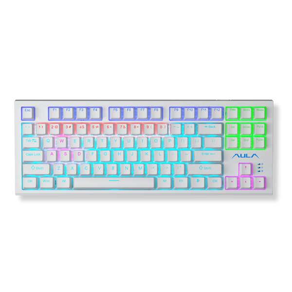 Bàn phím cơ Aula F3032 Trắng Brown Switch (LED RGB)