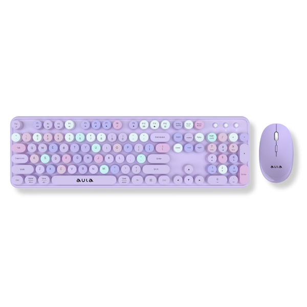 Bộ bàn phím chuột không dây Aula AC306 Tím