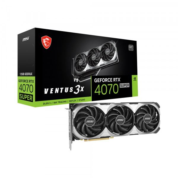 Cạc màn hình MSI GeForce RTX 4070 SUPER 12G VENTUS 3X OC (GDDR6X/ 192 bit)