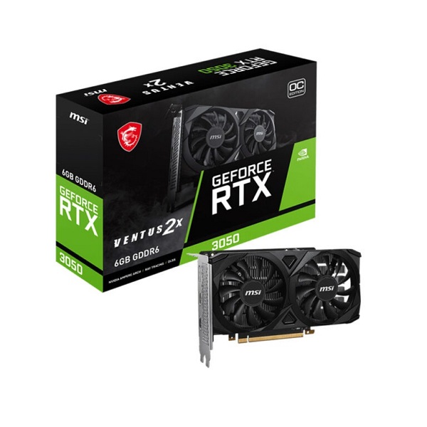 Cạc màn hình MSI GeForce RTX 3050 VENTUS 2X 6G OC (GDDR6/ 96 bit)