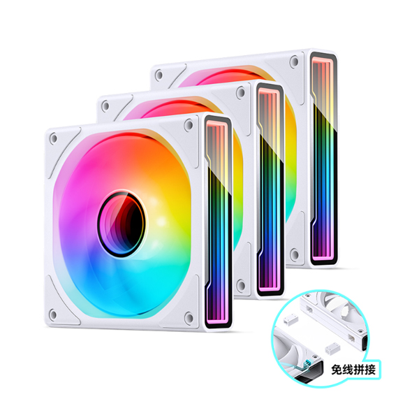 Quạt case JONSBO ZK-120W (3 IN 1) White infinity (Ghép Nối Không Dây)