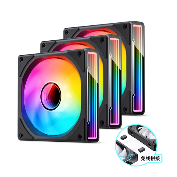 Quạt case JONSBO ZK-120B (3 IN 1) BLACK infinity (Ghép Nối Không Dây)