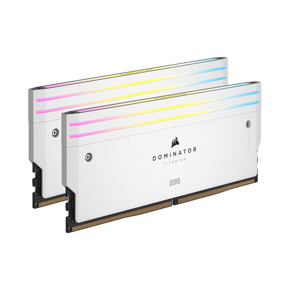 Ram desktop Corsair DOMINATOR TITANIUM RGB White 32GB (2x16GB) DDR5 6000MHz (CMP32GX5M2B6000C30W)