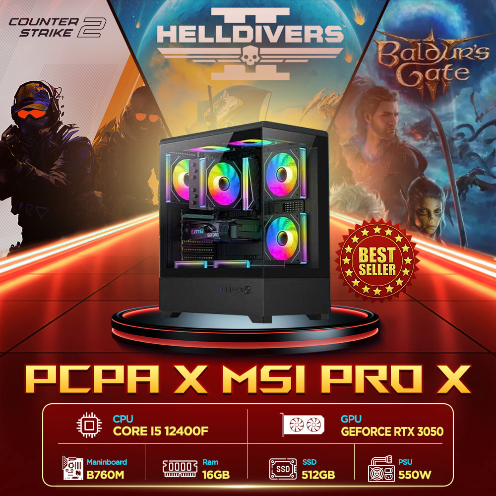 Máy tính PCPA x MSI Pro X (I5 12400F/16GB/RTX 3050 6Gb)