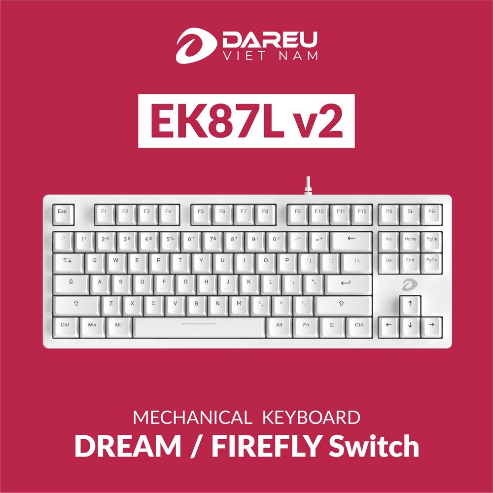 Bàn phím cơ Dareu EK87L V2 White Dream Switch
