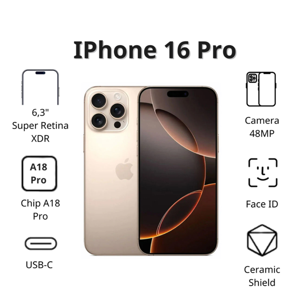 Điện thoại Apple iPhone 16 Pro (128Gb/ Titan sa mạc)