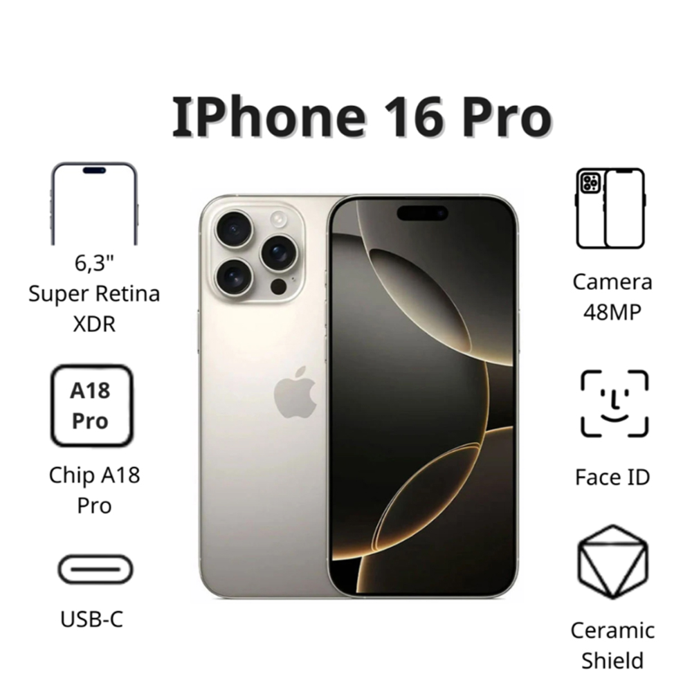 Điện thoại Apple iPhone 16 Pro (256GB/ Titan tự nhiên)