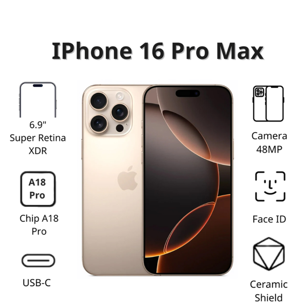 Điện thoại Apple iPhone 16 Pro Max (256GB/ Titan sa mạc)