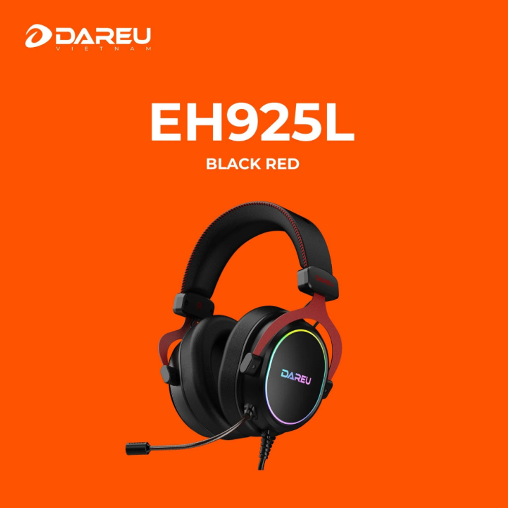 Tai nghe có dây Gaming Dareu EH925L BLACK RED (Chụp tai/ USB)