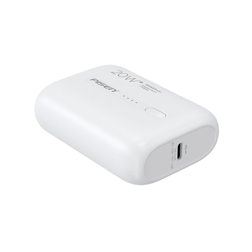 Pin sạc dự phòng Pisen 10.000 mAh  QUICK-Power Tiny TS-D304 20W Màu trắng