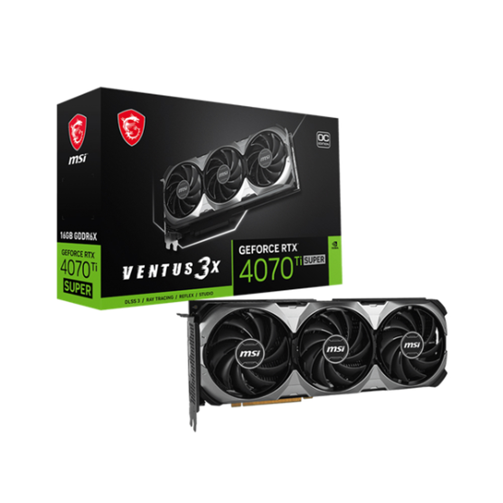 Cạc màn hình MSI GeForce RTX 4070 Ti SUPER 16G SHADOW 3X OC (GDDR6X/ 256 bit)
